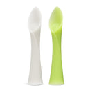 Olababy 100% Silicone Soft-Tip Training Spoon for Baby Led Weaning 2pack (Pearl/Kiwi) by TinyTreasures Baby Boutique