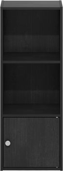 Furinno Luder Shelf Bookcase with 1 Door Storage Cabinet, Blackwood by TinyTreasures Baby Boutique