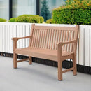 Psilvam 2-Person Poly Lumber Outdoor Bench with 700 Lbs Weight Capacity – Weatherproof Garden Seating for, Balcony Porch & Park, All-Weather Fade-Resistant Patio Furniture (Teak Color) by GreenHaven Gardens