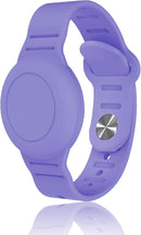 Kids Waterproof Airtag Bracelet Compatible with Apple AirTag, Hidden Silicon Protective Case for Air Tag GPS Tracker Holder, Adjustable Anti-Lost Watch Band for Toddler Child (Dark Purple) by TinyTreasures Baby Boutique