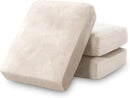 PrinceDeco Stretch Sofa Cushion Covers for Couches and Sofas,Soft Velvet Couch Seat Covers, Sofa Covers Washable, Seat Cushion Cover for 3 Couch Sofa Pet Friendly - Ivory, Each Width Up to 29.5" by CozyNest Decor