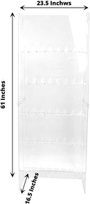 Tableclothsfactory 5ft Clear Acrylic 5-Tier Wine Glass Stemware Rack, Champagne Flute Holder Wall Stand by CozyNest Decor