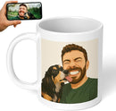 Personalized Coffee Mug, Custom Drawing Portrait Gift, Funny Customized Coffee Gift for Men & Women, Custom Mugs with Pictures, White 11oz Customized Ceramic Tea Cup by TinyTreasures Baby Boutique