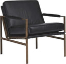 Signature Design by Ashley Puckman Mid-Century Modern Leather Accent Chair, Black by CozyNest Decor