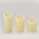 Homemory Flameless Candles with String Lights, 3 Pack Embedded Fairy String Lights LED Candles, Electric Flickering Candles with Remote Control and Timer, Real Wax, Ivory White by CozyNest Decor