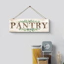 Pantry Sign Wall Decor, Pantry Wall Art with Plant Print, Rustic Farmhouse Wall Hanging Plaque Home Kitchen Decorative Pantry, 4.7 x 13.7 inches by CozyNest Decor