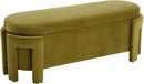 Modern Upholstered Storage Bench, Velvet Fabric 50" Long Entryway Bench with Storage and Seating, Comfy Cute Ottoman Bench for Living Room/End of Bed/Hallway, Olive Green by CozyNest Decor