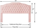 24KF Upholstered Button Tufted King Size Headboard with Nailhead Trim, Elegant Boucle Fabric California King headboard, 6031-K-Boucle-Pink by CozyNest Decor