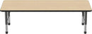Factory Direct Partners FDP Rectangle Activity School and Classroom Kids Table (30 x 72 inch), Chunky Toddler Leg, Adjustable Height 15-24 inches - Maple Top and Black Edge by CozyNest Decor