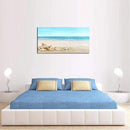 DZL Art S73975 Beach Picture Decor Ocean Painting Canvas Wall Art Prints of Starfish and Seashell on Sandy Seaside Ready to Hang for Living Room Bedroom Office Wall Decor Home Decoration by CozyNest Decor