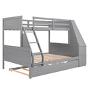 Bunk Bed With Trundle And Built In Desk, 3 Storage Drawers And Shelf by HouseOfZazla