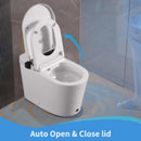 Smart Toilet With Bidet Seat Built In, Auto Open / Close Seat, Foot Sensor, LED Display - White by HouseOfZazla