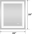 WELLFOR LED Bathroom Vanity Mirror 20 x 28 Inch, Lighted Anti-Fog Dimmable Mirror, IP44 Waterproof Wall Mounted Makeup Mirror, Packed with US Standard Plug and Touch Switch, (Horizontal/Vertical) by CozyNest Decor