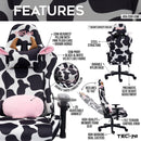 TS85 Cow Print LUXX Series Gaming Chair by HouseOfZazla