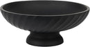 Large Resin Pedestal Decorative Bowl - Modern Fruit Bowl for Kitchen Counter - Handicraft Bowls for Home Decor - Key Bowl for Entry Table,Matte Black by CozyNest Decor