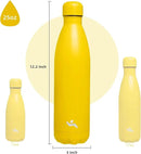 Insulated Water Bottles,25 oz Double Wall Stainless Steel Vacumm Metal Flask for Sports Travel,Yellow by CozyNest Decor