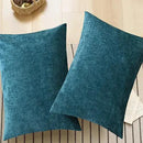 CaliTime Throw Pillow Covers Decorative 20 X 26 Inches Pack of 2 Cozy Chenille Standard Pillow Shams Cases for Couch Sofa Bed Living Room Home Ocean Blue by CozyNest Decor