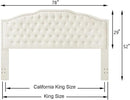24KF Upholstered Button Tufted King Size Headboard with Nailhead Trim, Elegant Boucle Fabric California King headboard, 6031-K-Boucle-Ivory by CozyNest Decor