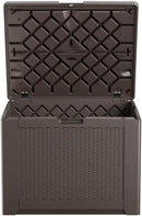 Rubbermaid Medium Resin Outdoor Storage Deck Box (74 Gal) Weather Resistant Brown Deck Organization for Home/Backyard/Pool Chemicals/Toys/Garden Tools/Porch/Patio Cushions by GreenHaven Gardens