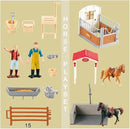 Peagrav Horse Stable Playset with Rider, Wash Area, Fence & Animal Figures - Gifts for Girls & Boys Aged 3-8 by GreenHaven Gardens
