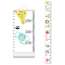 Cute Animals Growth Chart for Kids Baby Height Chart Ruler Removable Canvas Wooden Frame Hanging Wall Rulers Measurement Charts for Toddler Room Nursery Decor - 79"X7.9" with Beige Wood by TinyTreasures Baby Boutique