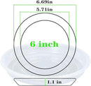Plant Saucer 6 Pack of 4 6 8 10 12 14 16 inch, Clear Plastic Flower Plant Pot Saucer, Heavy Duty Plant Drip Trays Saucers for Indoor, Plant Water Tray for Planters (6", Clear) by GreenHaven Gardens