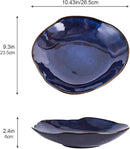 Blue Ceramic Decorative Bowl –10.4" Small Trinket Dish, Fruit Bowl, Candy Dish, Key Bowl for Entryway Table, Jewelry & Ring Dish, Porcelain Catchall Dish for Kitchen, Bedside, Living Room Home Decor by CozyNest Decor