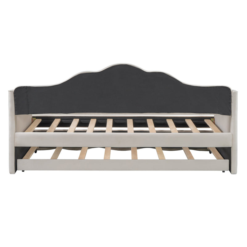 Walker Edison | Twin Upholstered Daybed with Trundle