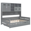 Daybed With All-In-One Cabinet And Shelf