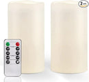 Homemory 6" x 4" Large Waterproof Outdoor Flameless Candles with Remote Control and Timer, Battery Operated Flickering LED Pillar Candles for Indoor Outdoor Lanterns, Porch, Long Lasting, Set of 2 by CozyNest Decor