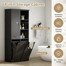 Freestanding Tall Storage Cabinet With 2 Tilt-Out Hampers by HouseOfZazla