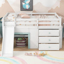 Modern Low Loft Bed With Slide, 3 Storage Drawers, And 2 Doors by Unique Piece Furniture
