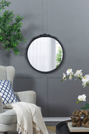 Round Hand Carved Rose Antique Mirror Frame, Wall Mirror For Live Space
