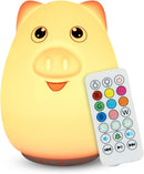 Combined Bluetooth Speaker & Nightlight With 9 Color Emissions, Child Friendly Silicone & BPA Free, USB Recharging, Receives Audio From Computer, Phone Or Tablet, and includes Remote Control (Pig) by TinyTreasures Baby Boutique