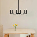 Modern Black Chandelier, Round LED Ceiling Hanging Lamp, Farmhouse Candle Pendant Light Fixtures for Bedroom Living Room Dining Room Kitchen Island (Black-A 6Lights) by CozyNest Decor