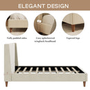 Upholstered Modern Platform Bed With Wingback Headboard by HouseOfZazla