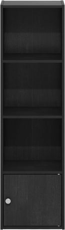 Furinno Luder Shelf Bookcase with 1 Door Storage Cabinet, Blackwood by TinyTreasures Baby Boutique
