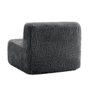 Aviana Armless Sofa With Pillow Plush Fabric - Dark
