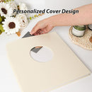 RECUTMS Photo Album Self Adhesive with Round Window 4x6 5x7 6x8 8x10 Magnetic Scrapbook with 40 Pages Leather Cover DIY Photo Album with Metallic Pen and Scraping Plate (Begie) by TinyTreasures Baby Boutique