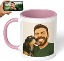 Personalized Coffee Mug, Custom Drawing Portrait Gift, Funny Customized Coffee Gift for Men & Women, Custom Mugs with Pictures, Pink 11oz Customized Ceramic Tea Cup by TinyTreasures Baby Boutique
