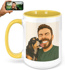 Personalized Coffee Mug, Custom Drawing Portrait Gift, Funny Customized Coffee Gift for Men & Women, Custom Mugs with Pictures, Yellow 15oz Customized Ceramic Tea Cup by TinyTreasures Baby Boutique