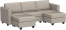 Belffin Modular Sectional Sofa with Double Chaise Velvet U Shaped Sofa Reversible Sectional Couch with Storage Grey by CozyNest Decor