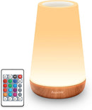 LED Night Light Bedside Lamp Touch and Remote Control Dimmable Tabletop 13 RGB Colors Changing 5 Brightness Adjustable Rechargeable Portable Lamp for Baby Kids Nursery Bedroom Bathroom Outdoor Camping by TinyTreasures Baby Boutique
