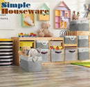 SIMPLE HOUSEWARE Large Fabric Storage Bin, 15.7" x 12" with Braided Handles, 3 Pack, Gray by CozyNest Decor