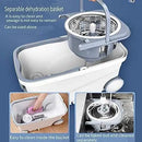 Spin Mop Bucket Deluxe 360 Spinning Floor Cleaning System with 6 Microfiber Replacement Head Refills,62" Extended Handle,4X Wheel for Home Cleaning by CozyNest Decor