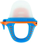 Teetherpop Fillable Silicone Teether for Babies – Breastmilk Popsicle Molds for Teething with Spill-Proof Sippy Slits – Freezable Baby Teethers for Liquids & Purées - Cool Teething Relief (BlueOrange) by TinyTreasures Baby Boutique