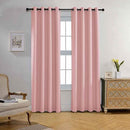 MIUCO Blackout Curtains Room Darkening Textured Grommet Window Curtains for Nursery Curtains 2 Panels 52x95 Inch Pink by TinyTreasures Baby Boutique