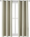 ChrisDowa Grommet Room Darkening Curtains for Bedroom and Living Room - 2 Panels Set Thermal Insulated Blackout Curtains (Beige, 38W x 54L) by CozyNest Decor