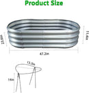 Raised Garden Bed, Outdoor Galvanized Planter Boxes, Galvanized Garden Beds Outdoor with Metal Plant Stakes, Large Raised Garden Stock Tank, Garden Beds for Vegetables Planter 4×2×1ft by GreenHaven Gardens