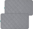 Crib Mattress Protector Waterproof Crib Sheets Fitted 2 Pack Gray Quilted Toddler Mattress Pad Cover 52" x 28" Machine Washable by TinyTreasures Baby Boutique